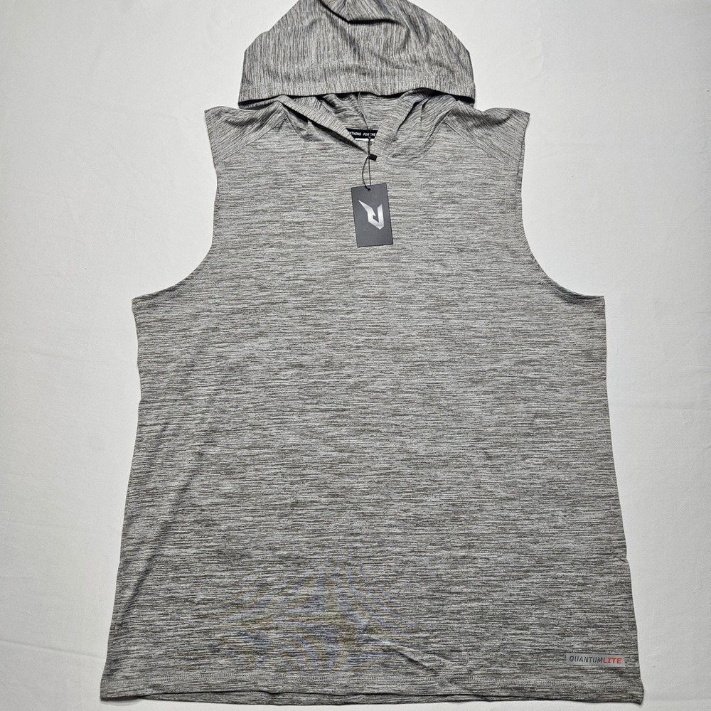 Phenom Elite Mens XL QuantumLite Sleeveless Hoodie Gray Heather Training NEW